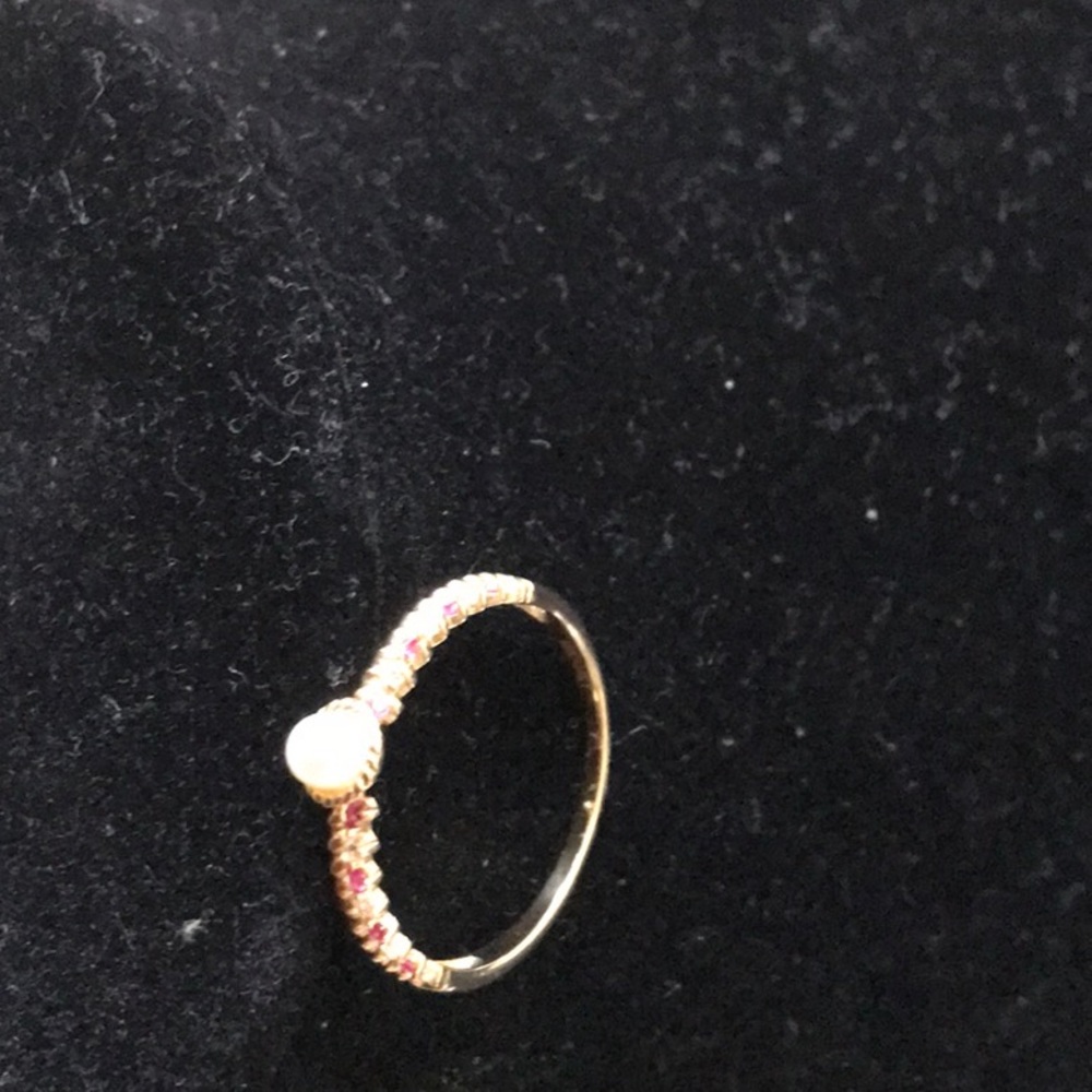 BRAND NEW 14K RING WITH CZ AND PERAL
